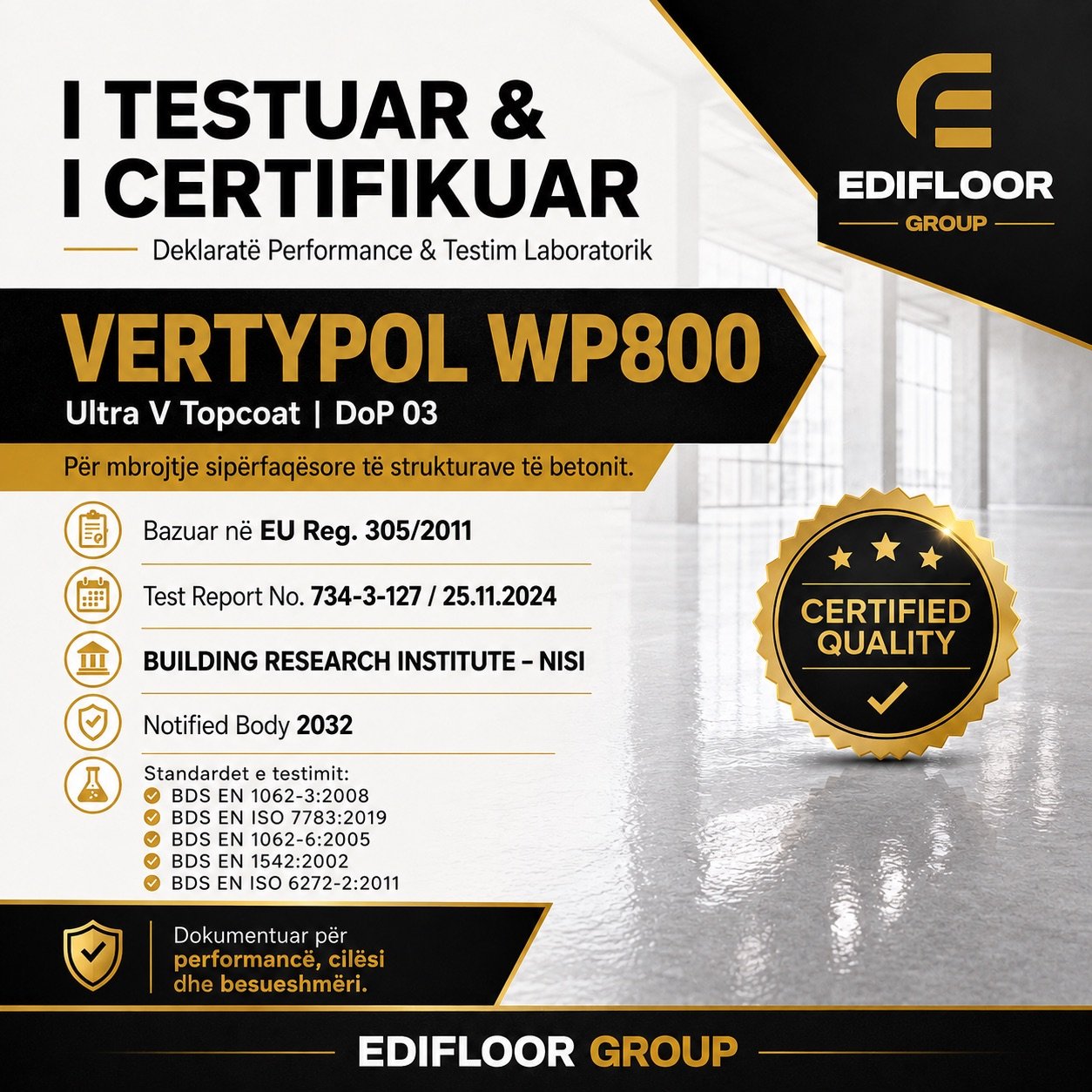 Vertypol WP800 certificate