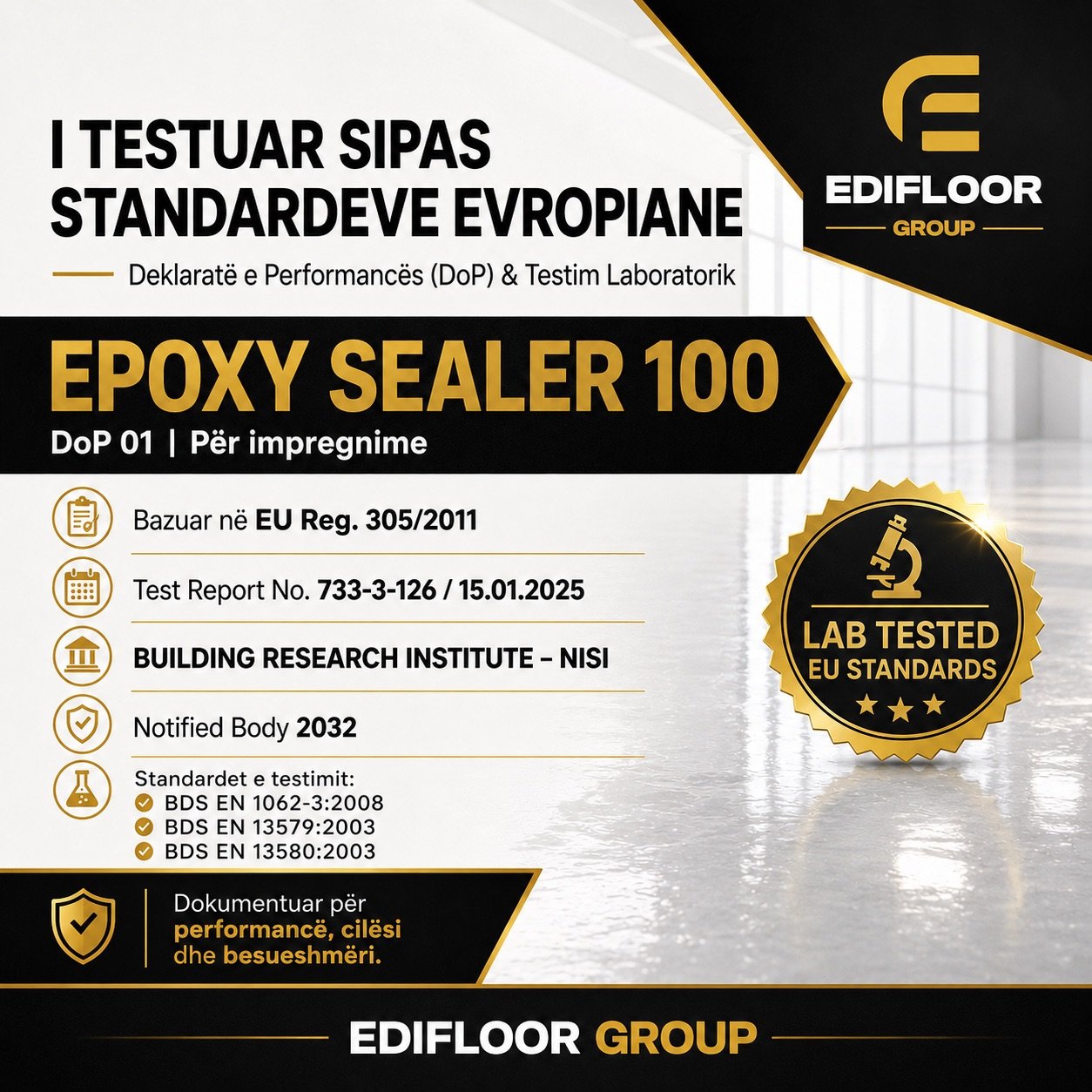 Epoxy Self Leveling 500 certificate